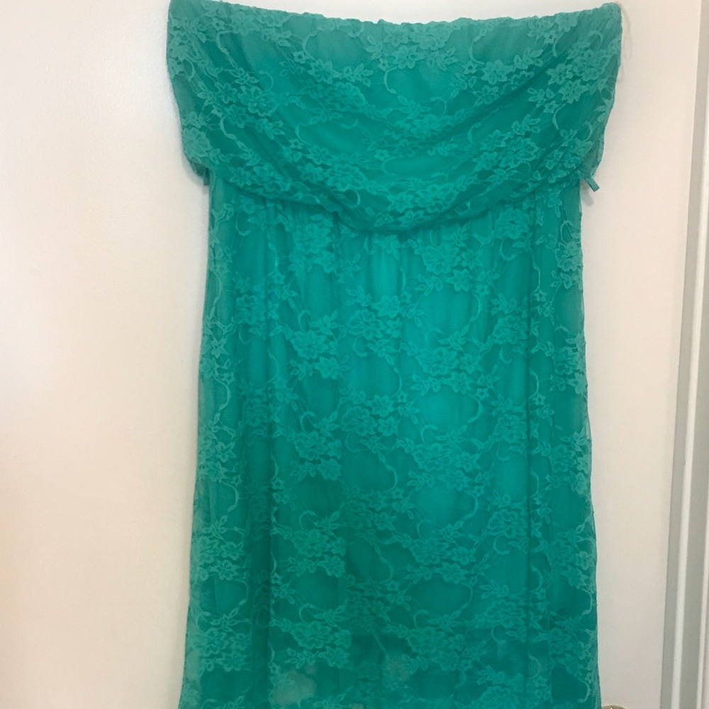 Lace turquoise dress